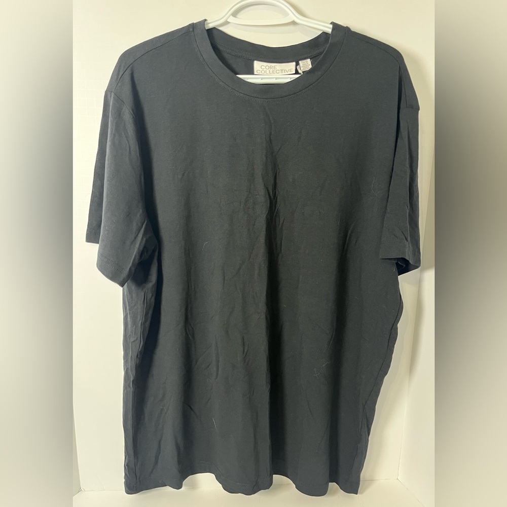 NWT Core Collective Minimalist Crewneck Tee Charcoal Grey Size XL